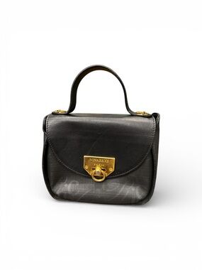 Nina Ricci Black Mini Top-Handle Bag with Gold Hardware